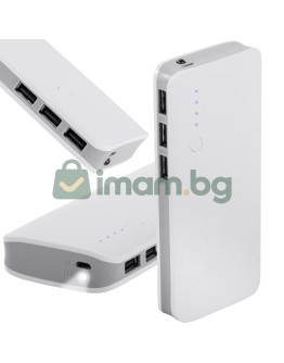 Външна батерия 10000mah с 3 USB, LED фенерче
